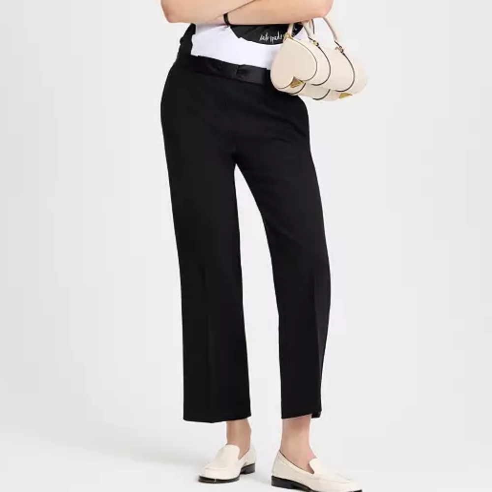 NEW Kate Spade Straight Mainline Mari Bow Black Pant Size 14